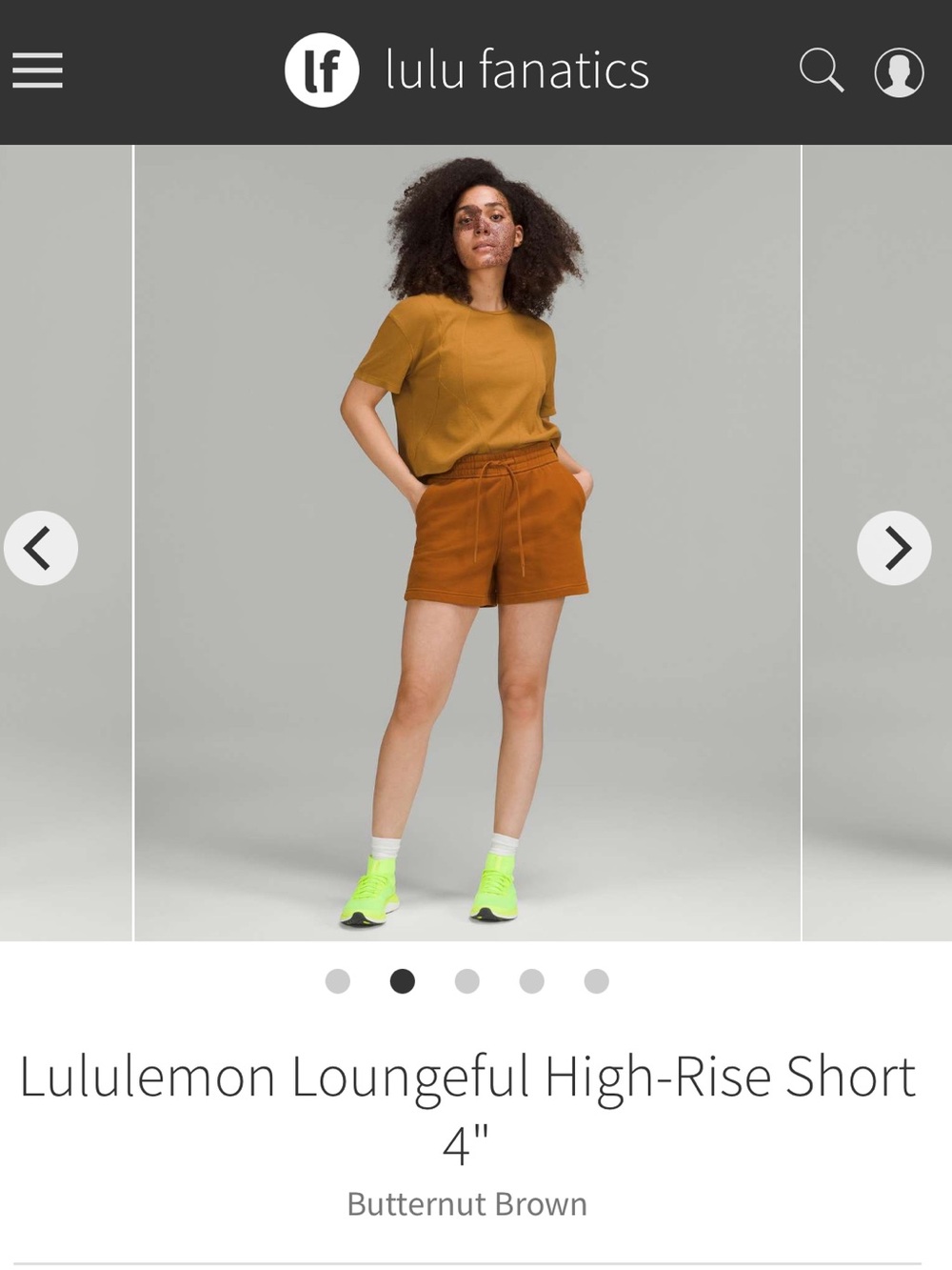Lululemon Loungeful High-Rise Short 4" Size 6